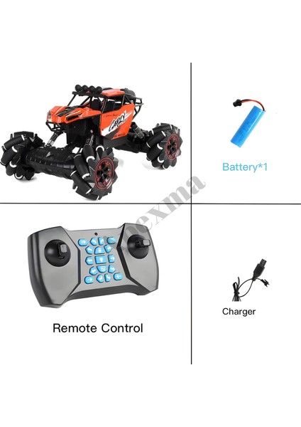 2.4ghz Uzaktan Kumandalı Şarjlı 1:16 Ölçek Akrobat Arazi Aracı - 360° Dönen Akrobat Off-Road Araba - Kumandalı Akrobat Off-Road Stunt Araba