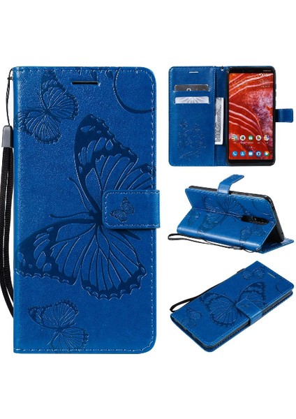 Nokia 3.1 Için Flip Case Artı Darbeye Kapak Kart Pu ile Kickstand Çevirin (Yurt Dışından)