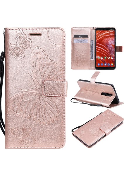 Nokia 3.1 Için Flip Case Artı Darbeye Kapak Kart Pu ile Kickstand Çevirin (Yurt Dışından)