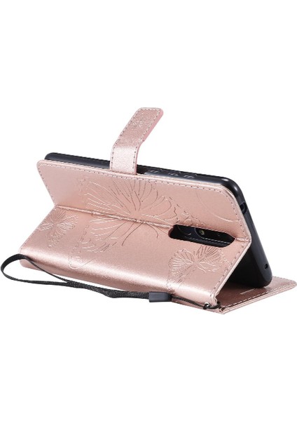 Nokia 3.1 Için Flip Case Artı Darbeye Kapak Kart Pu ile Kickstand Çevirin (Yurt Dışından)