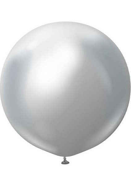 Krom Jumbo Balon Gümüş Parti Balonu 18 Inc 45 cm 25'li