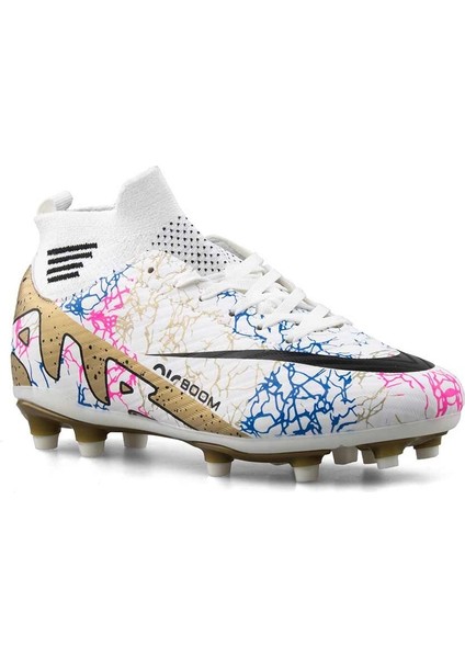 Krampon Çoraplı - Beyaz/altın/desenli