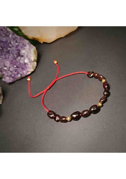 Lal Amorf Kesim Makrome Örgü Doğal Taş Bileklik fiyatları