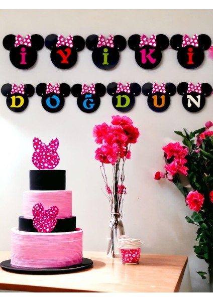 Minnie Mouse Konsept Asılabilir Iyi Ki Doğdun Yazı 24'lü