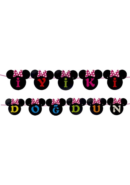 Minnie Mouse Konsept Asılabilir Iyi Ki Doğdun Yazı 24'lü fiyatları