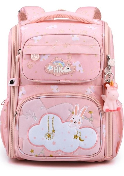 Alili Ilkokul Çocuk Okul Çantası Sınıf 16 Yük Azaltma Omurga Koruma Bunny Schoolbag Erkek ve Kız Sırt Çantası (Yurt Dışından)