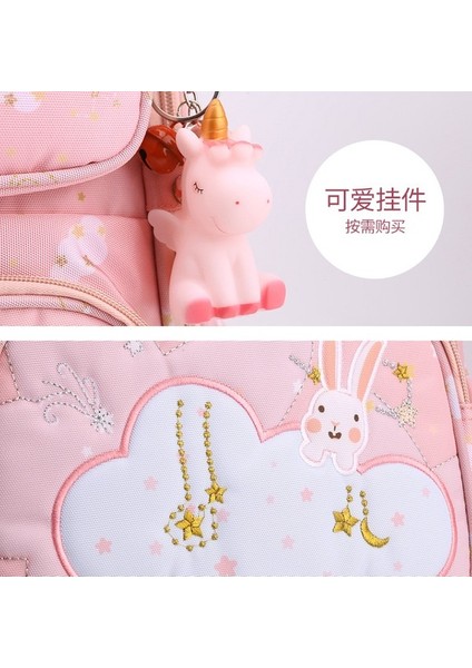 Alili Ilkokul Çocuk Okul Çantası Sınıf 16 Yük Azaltma Omurga Koruma Bunny Schoolbag Erkek ve Kız Sırt Çantası (Yurt Dışından) modelleri