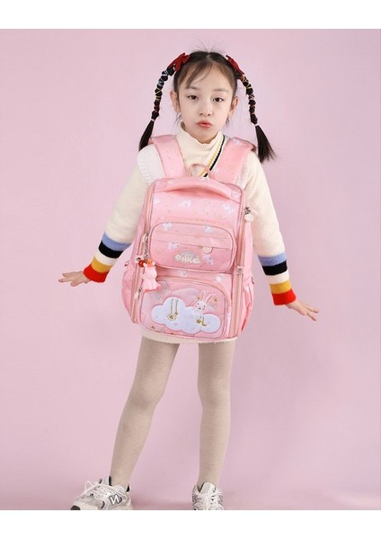 Alili Ilkokul Çocuk Okul Çantası Sınıf 16 Yük Azaltma Omurga Koruma Bunny Schoolbag Erkek ve Kız Sırt Çantası (Yurt Dışından) indirimleri