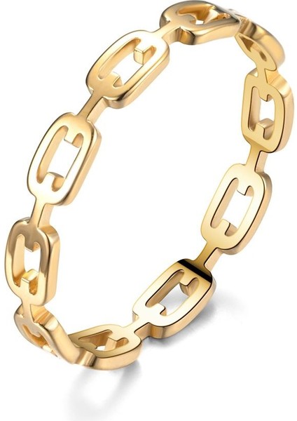 Çelik Gold Zincir Model Bayan Yüzük EV28SR