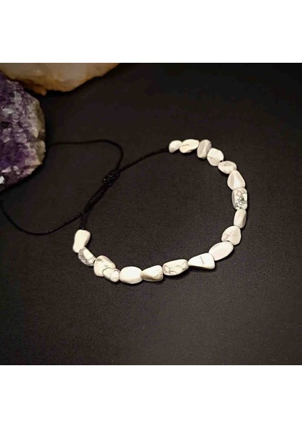 Havlit Taşı Amorf Kesim Makrome Örgü Doğal Taş Bileklik fiyatları