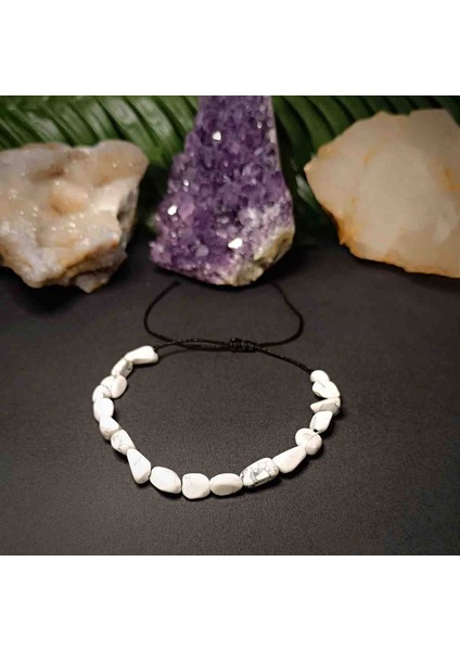 Havlit Taşı Amorf Kesim Makrome Örgü Doğal Taş Bileklik fırsatları