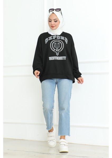 Oxford Baskılı Gömlek Yaka Tunik 1100 - Siyah fırsatları