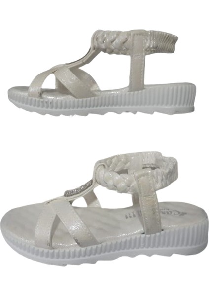 Casyy Kız Çocuk Beyaz Ortopedik Taban Lastikli Günlük Sandalet CSYY25-9 fırsatları