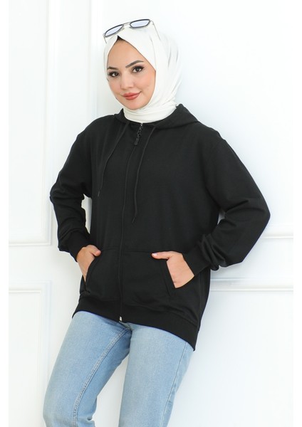 Ahlin Kapüşonlu Sweat 1101 - Siyah