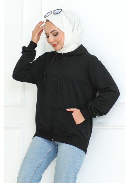 Ahlin Kapüşonlu Sweat 1101 - Siyah