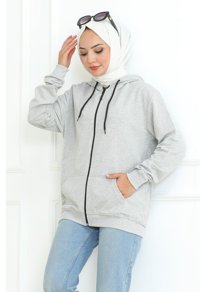 Ahlin Kapüşonlu Sweat 1101 - Gri fiyatları