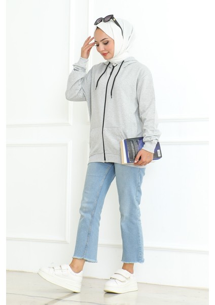 Ahlin Kapüşonlu Sweat 1101 - Gri modelleri