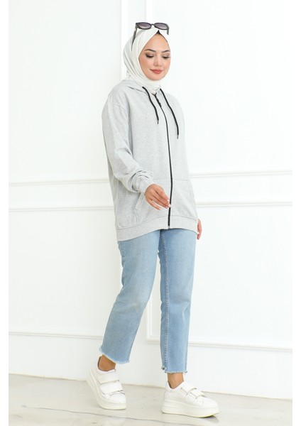 Ahlin Kapüşonlu Sweat 1101 - Gri indirimleri