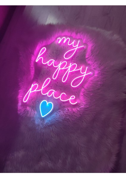 My Happy Place Yazı Neon Led Tabela