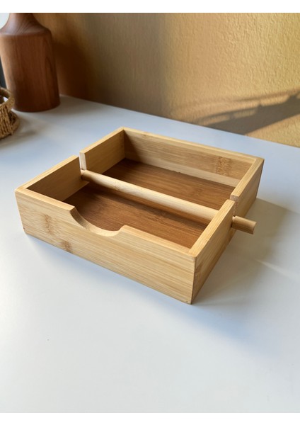 Modern Bambu Peçetelik - 18X18X5 cm fırsatları