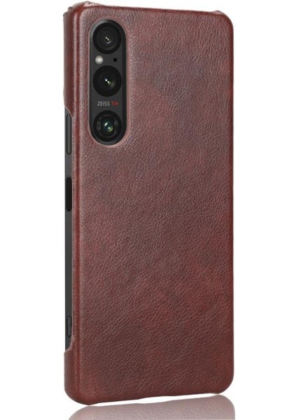 Sony Xperia 1 V Lychee Desen Uyumluluk Koruyucu Için Retro Kılıf (Yurt Dışından)