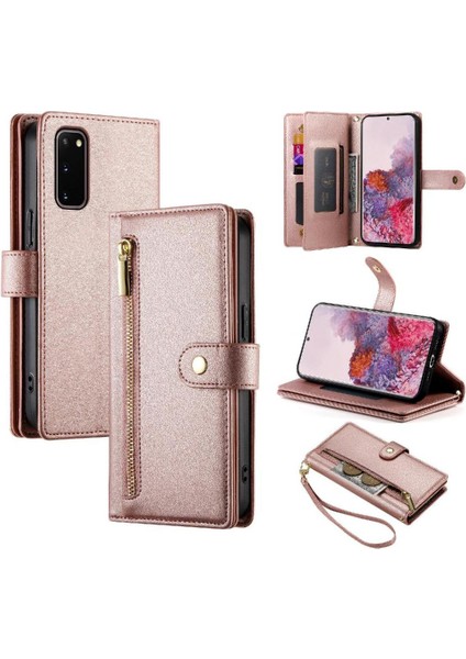 Samsung Galaxy S20 Kickstand Cüzdan Bölmesi Kart Yuvaları Için Flip Case (Yurt Dışından)