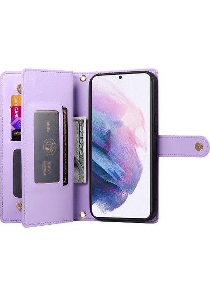 Samsung Galaxy S21 Artı Çok Fonksiyonlu Kart Yuvaları Kickstand Için Flip Case (Yurt Dışından) modelleri
