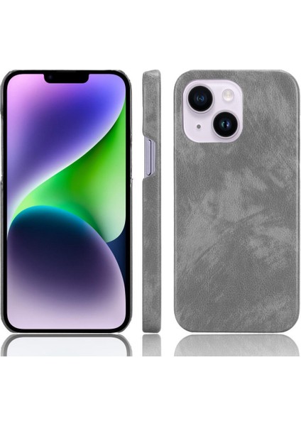 IPhone 14 Için Retro Durumda Artı Uyumluluk Retro Lychee Desen Anti (Yurt Dışından)
