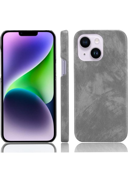 IPhone 14 Için Retro Durumda Uyumluluk Anti Scratch Lychee Desen Kapak (Yurt Dışından)