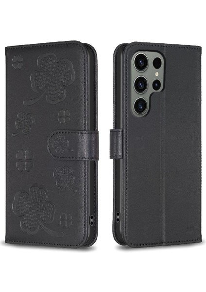 Samsung Galaxy S24 Ultra 5g Çok Renkli Pu Deri Yonca Için Flip Case (Yurt Dışından)
