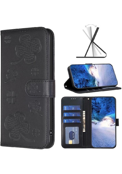 Samsung Galaxy S24 Ultra 5g Çok Renkli Pu Deri Yonca Için Flip Case (Yurt Dışından)