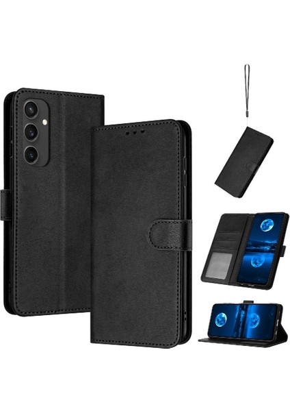 Kart Yuvası ile Toka ile Samsung Galaxy S24 Fe Pu Deri Için Flip Case (Yurt Dışından)