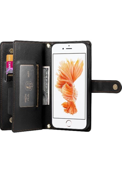 IPhone 7/8 Bilek Kayışı Cüzdan Bölmesi Çok Fonksiyonlu Flip Case (Yurt Dışından)