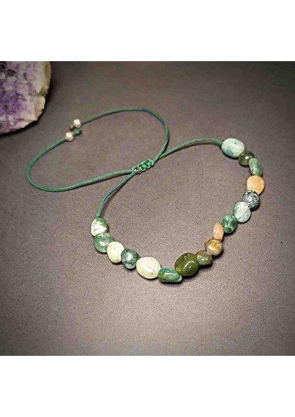 Akik Amorf Kesim Makrome Örgü Doğal Taş Bileklik modelleri