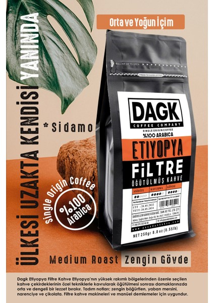 Filtre Kahve Etiyopya 250 gr Öğütülmüş