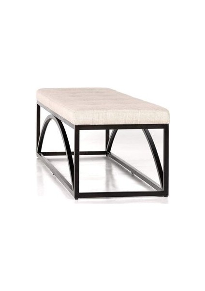 Fade Dekoratif Yatak Ucu Oturma Bankı Makyaj Oturağı Metal Ayaklı Bej Puf Bench fiyatları