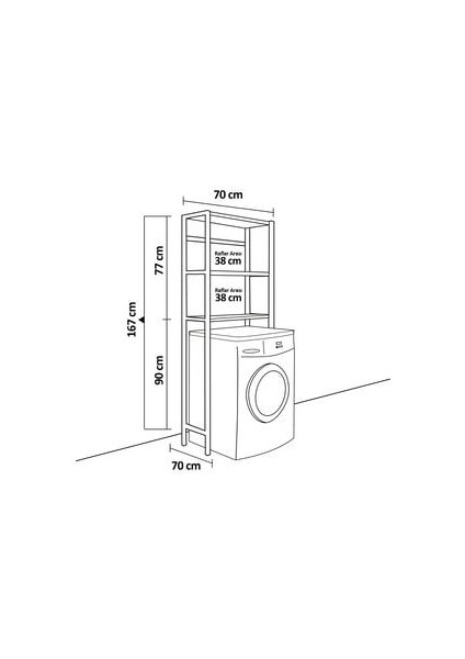 Çamaşır Makinası Üstü Düzenleyici Raf Beyaz 3 Raflı Banyo Düzenleyici fiyatları