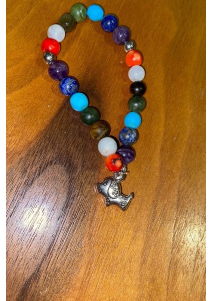 Çin Takvimi Burçları 7 Çakra Doğal Taş Bileklik Hand Made El Işi Feng Shui Ejderha Yılı Koruyucu Hayvan Dog Köpek Objeli