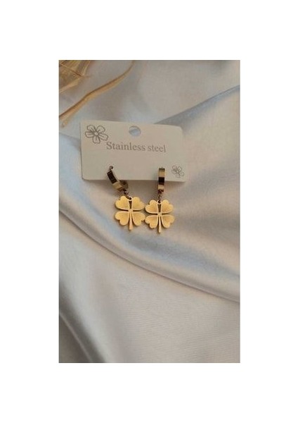 Çelik Dört Yapraklı Yonca Küpe 316L Kalite fiyatları