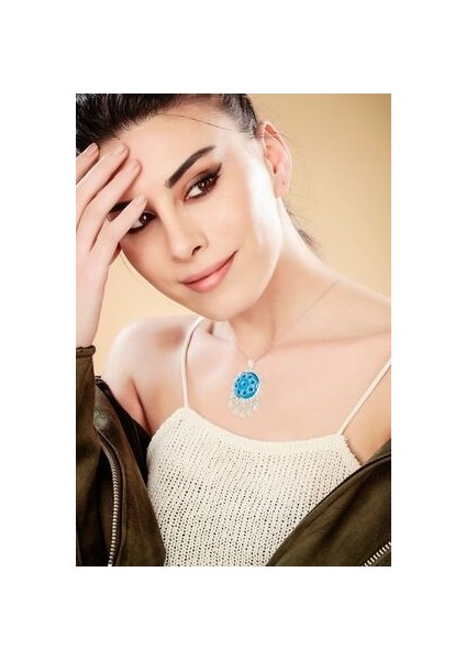 Dokuz Gözlü Süryani Nazar Boncuğu Model Telkari Gümüş Kolye