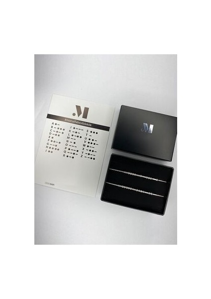 925 Ayar Gümüş Zincir Çift Mors Alfabesi Bileklik (2 Bileklik) fiyatları