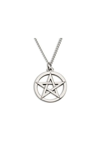 Supernatural - Yuvarlak Pentegram Gümüş Kolye