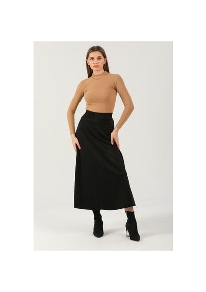 Kadın Siyah Yüksek Bel Süet Mevlana Etek fiyatları