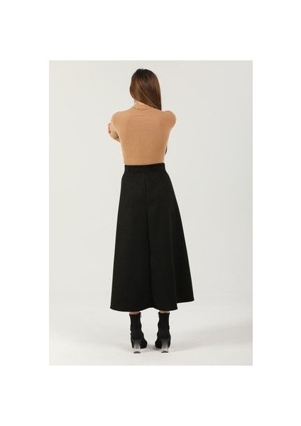Kadın Siyah Yüksek Bel Süet Mevlana Etek fırsatları