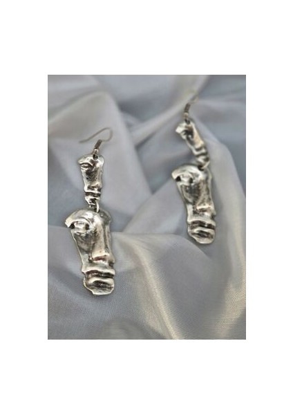 Gümüş Kaplama Antik Silüet Küpe Tarz Sallantılı Küpe modelleri