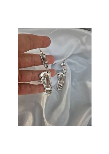 Gümüş Kaplama Antik Silüet Küpe Tarz Sallantılı Küpe indirimleri