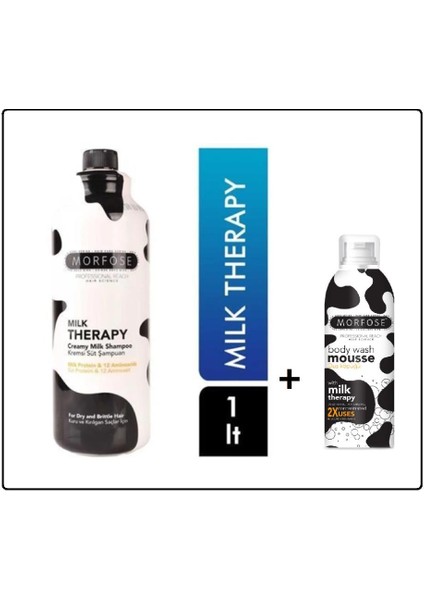 Milk Therapy Şampuan 1000ML +Milk Therapy Vücut Duş Köpüğü 200 ml Set 2'li