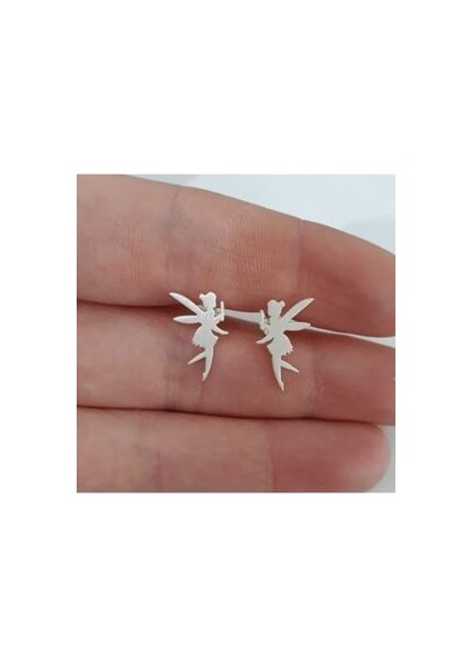 Peri Tinker Bell Model Gümüş Minimal Küpe
