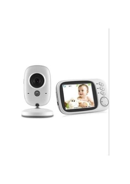 Bebek Monitörü - Bebek Izleme Kamerası LCD Ekranlı Gece Görüşlü Oda Sıcaklığı Kontrollü Kablosuz Ip