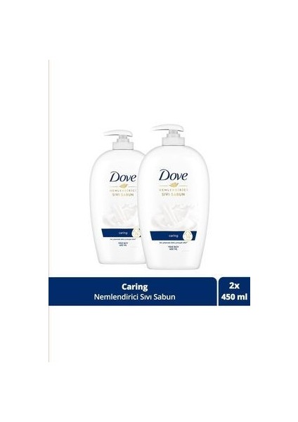 Nemlendirici Sıvı Sabun Caring 1/4 Nemlendirici Krem Etkili 450 ml X2 Adet